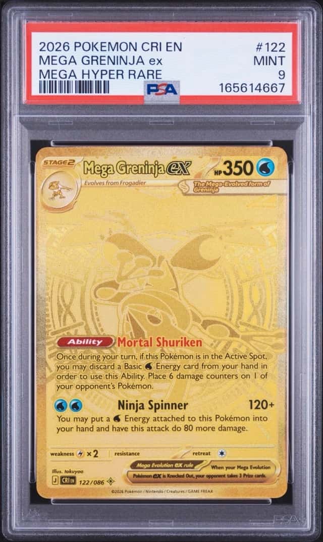 2026 POKEMON CRI EN-CHAOS RISING MEGA HYPER RARE #122 MEGA GRENINJA EX PSA 9