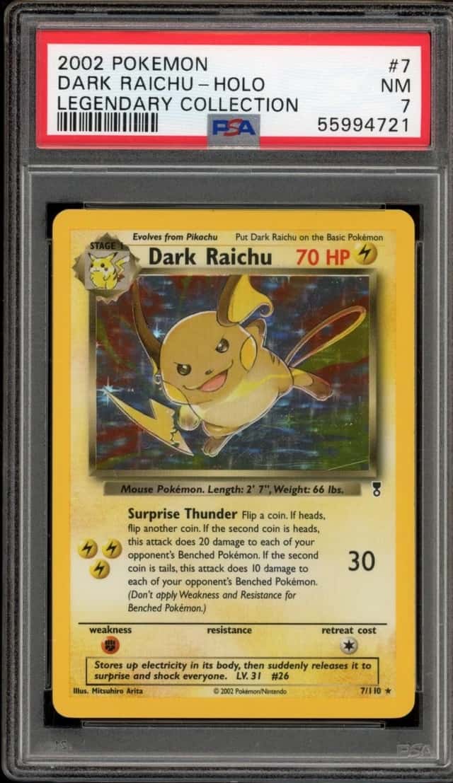 Pokemon Dark Raichu Holo Legendary Coll. 7 PSA 7