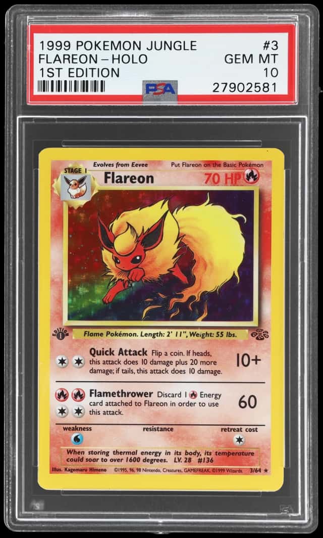1999 Pokemon Jungle 1st Edition Holo Flareon #3