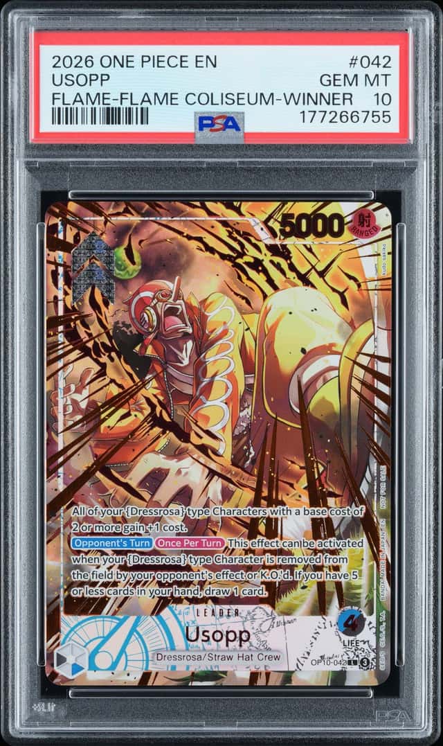 2026 One Piece Flame Coliseum Winner Usopp #OP10-042 PSA 10 GEM MINT