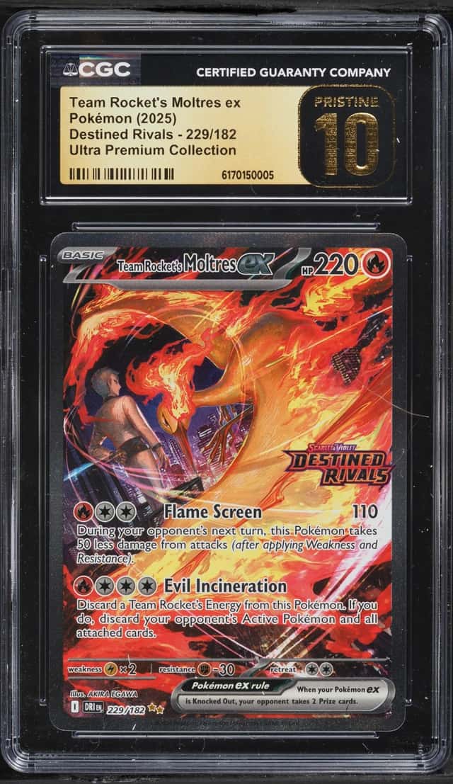 2025 Pokemon SV Destined Rivals Ultra Premium SIR Team Rocket's Moltres Ex #229 CGC 10 PRISTINE