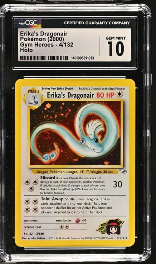 2000 Pokemon Gym Heroes Holo Erika's Dragonair #4 CGC 10 GEM MINT