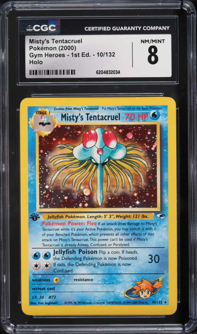 2000 Pokemon Gym Heroes 1st Edition Holo Misty's Tentacruel #10 CGC 8 NM-MT