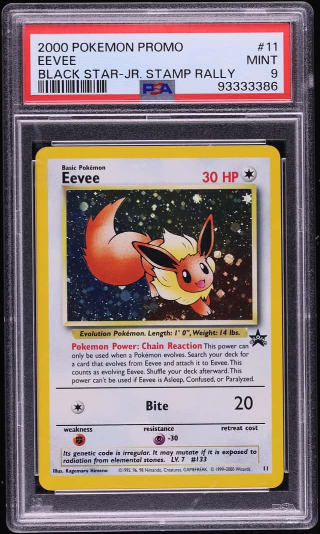 2000 Pokemon Black Star Promo Jr. Stamp Rally Eevee #11 PSA 9 MINT