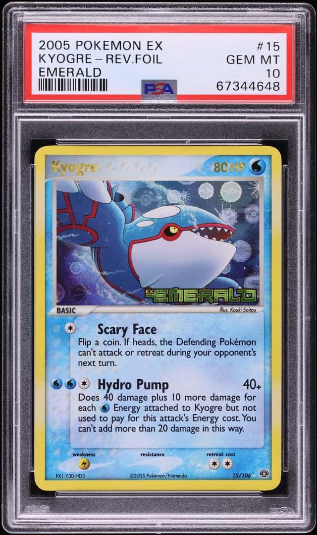 2005 Pokemon EX Emerald Reverse Holo Kyogre #15 PSA 10 GEM MINT