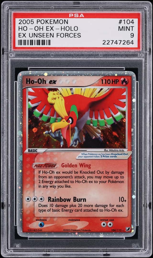 2005 Pokemon EX Unseen Forces Holo Ho-Oh EX #104 PSA 9 MINT