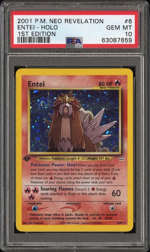 2001 Pokemon Neo Revelation 1st Edition Holo Entei #6 PSA 10 GEM MINT