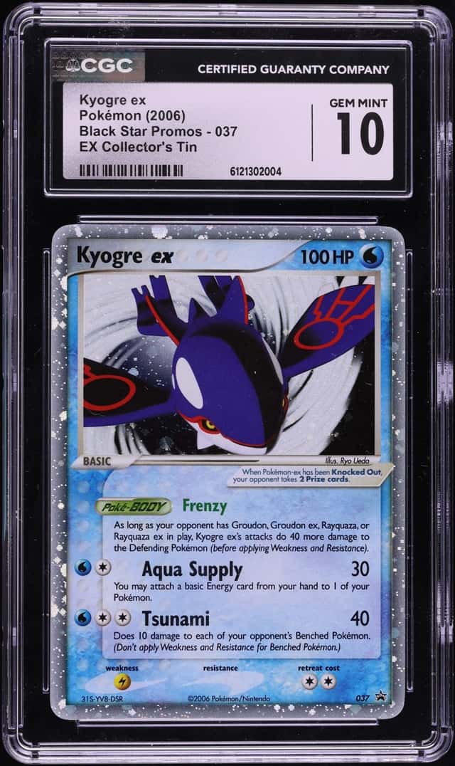 2006 Pokemon EX Black Star Promo EX Collector's Tins Holo Kyogre EX #37 CGC 10 GEM MINT