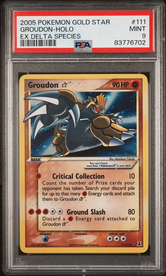 2005 Pokemon EX Delta Species Holo Groudon Gold Star #111 PSA 9 MINT