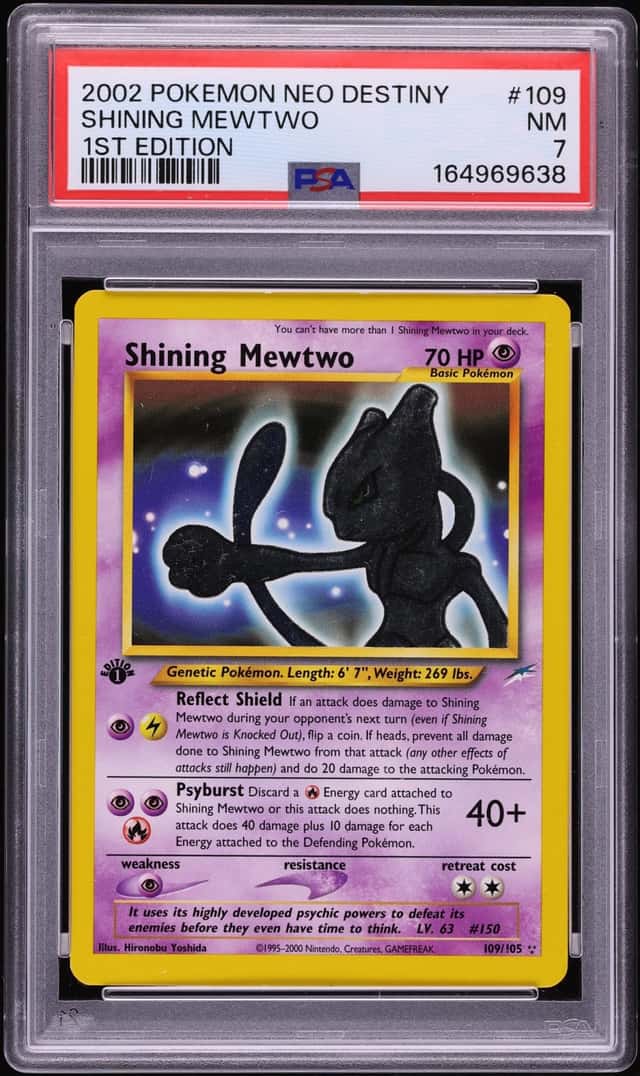 2002 Pokemon Neo Destiny 1st Edition Shining Mewtwo #109 PSA 7 NRMT