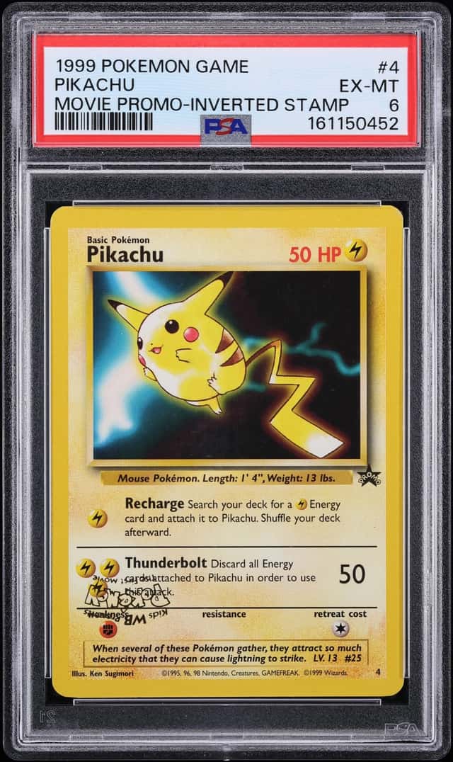 1999 Pokemon Movie Promo Inverted Stamp Pikachu #4 PSA 6 EXMT