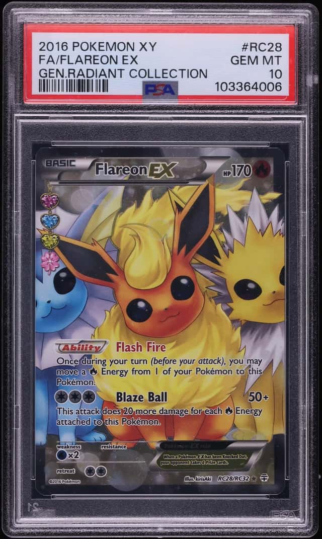 2016 Pokemon XY Generations Radiant Collection Full Art Flareon EX #RC28 PSA 10 GEM MINT