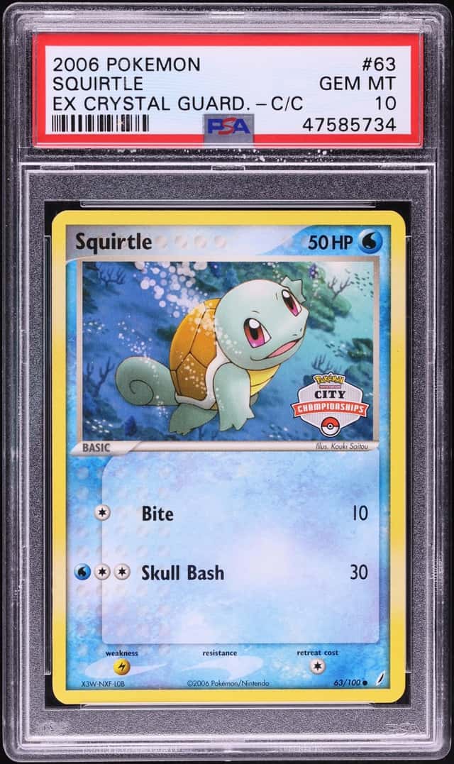 2006 Pokemon EX Crystal Guardians City Championships Squirtle #63 PSA 10 GEM MINT