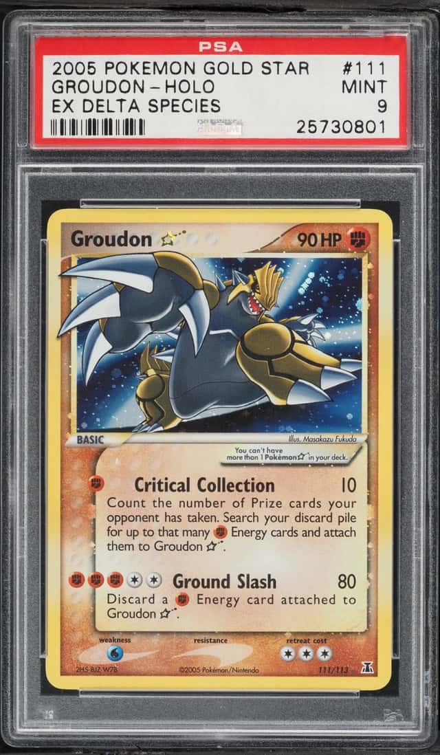 2005 Pokemon EX Delta Species Holo Groudon Gold Star #111 PSA 9 MINT
