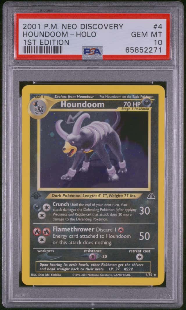 2001 Pokemon Neo Discovery 1st Edition Holo Houndoom #4 PSA 10 GEM MINT