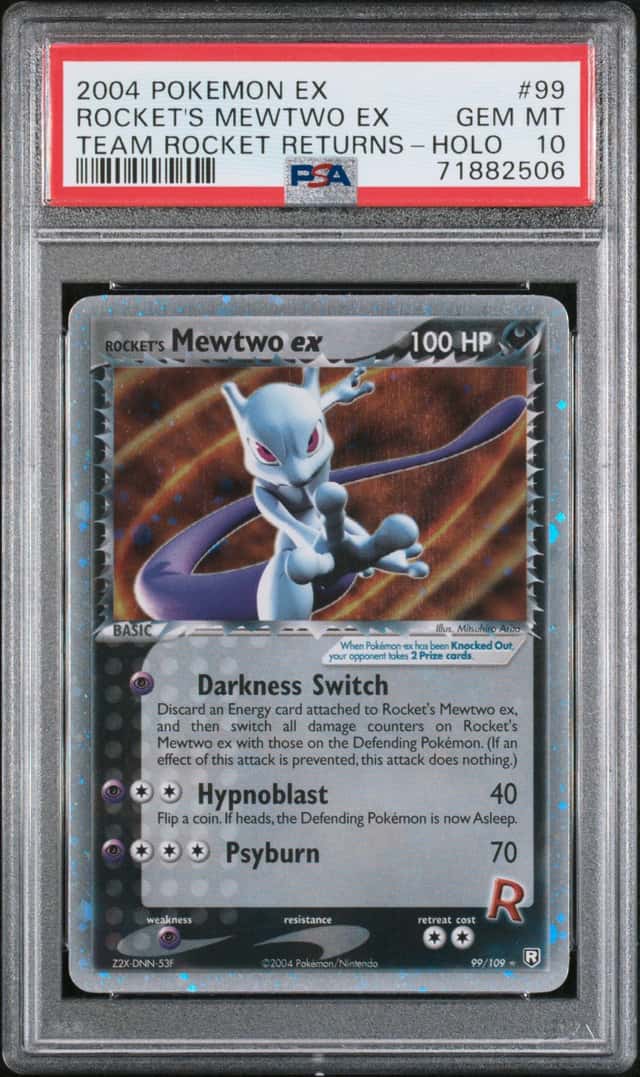 2004 Pokemon EX Team Rocket Returns Holo Rocket's Mewtwo Ex #99 PSA 10 GEM MINT