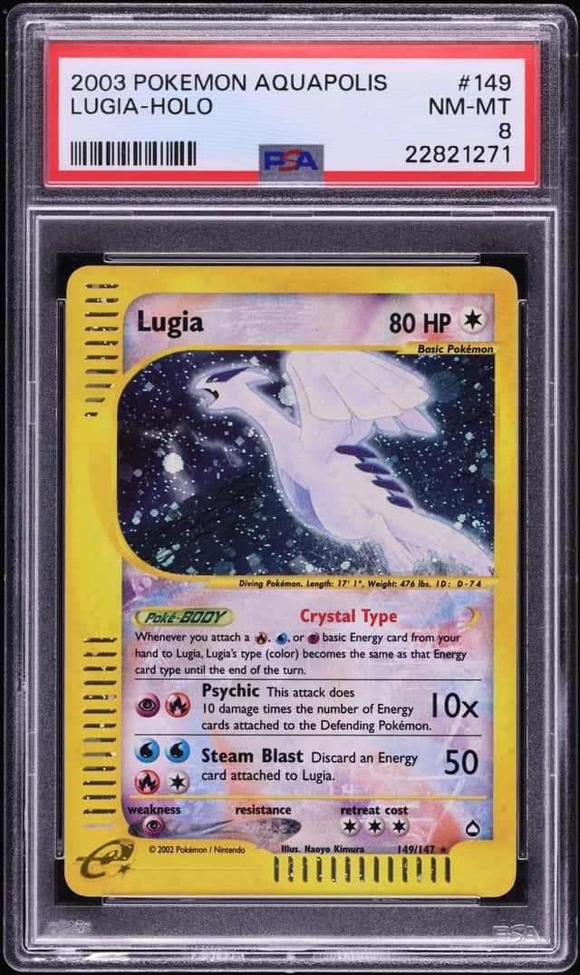 2003 Pokemon Aquapolis Holo Crystal Lugia #149 PSA 8 NM-MT