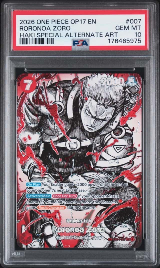 2026 ONE PIECE OP17-THE WORLD'S STRONGEST WARRIORS #007 RORONOA ZORO PSA 10