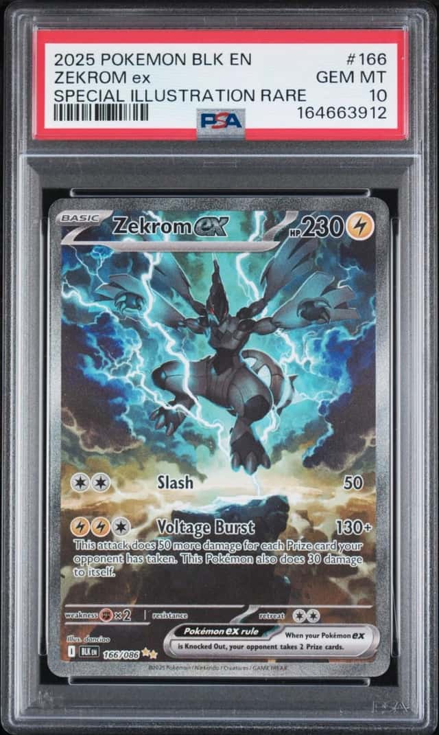 2025 POKEMON BLK EN-BLACK BOLT SPECIAL ILLUSTRATION RARE #166 ZEKROM EX PSA 10