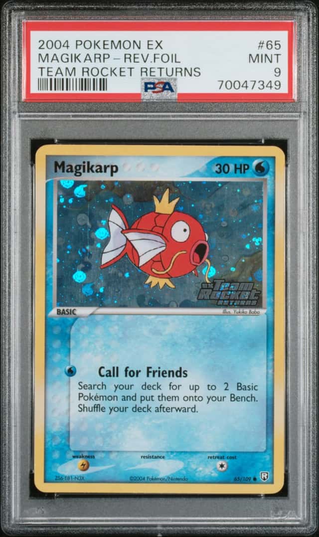 2004 POKEMON EX TEAM ROCKET RETURNS #65 MAGIKARP REVERSE HOLO FOIL PSA 9 MINT