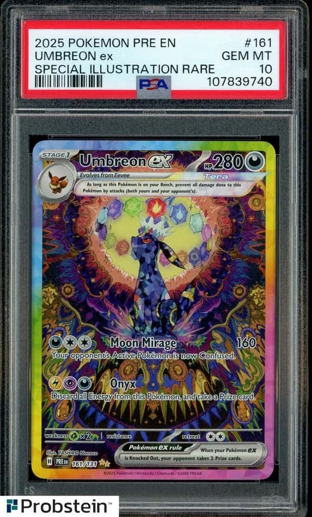 2025 Pokemon PRE EN Prismatic Evolutions SIR #161/131 Umbreon ex PSA 10 GEM MINT
