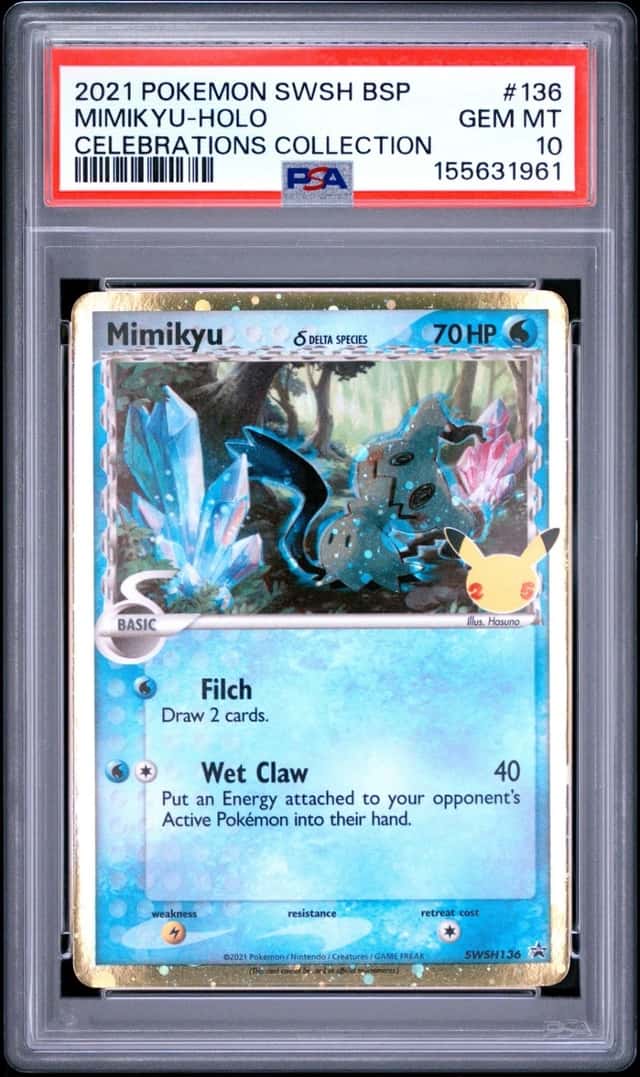 Mimikyu Holo SWSH136 Celebrations Collection Pokemon PSA 10 *961
