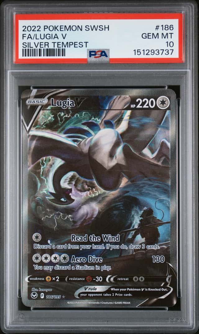 Pokemon 2022 Lugia V 186/195 Alt Art Secret Rare Silver Tempest GEM MINT PSA 10