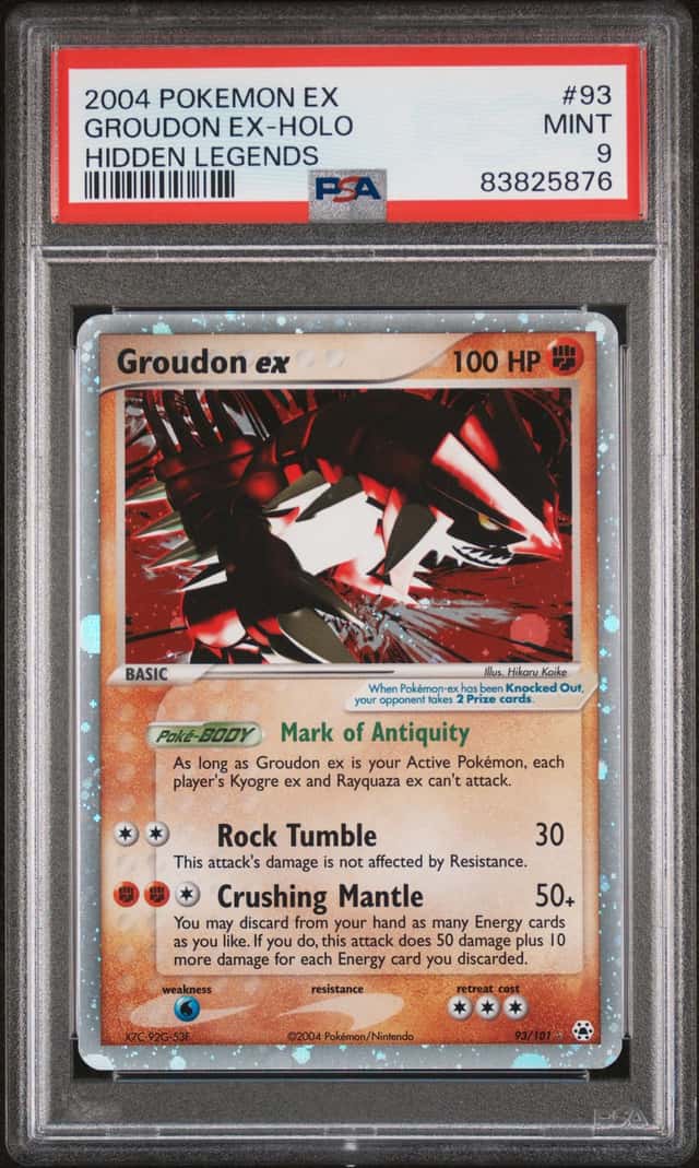Groudon ex PSA 9 Holo EX Hidden Legends #93/101 English 2004