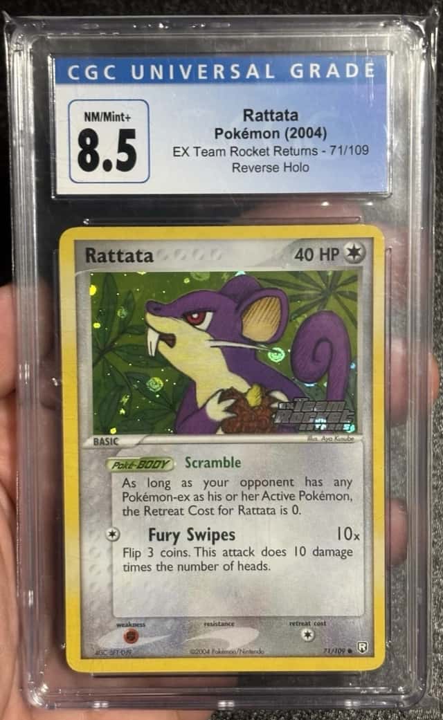 Pokémon TCG Rattata EX Team Rocket Returns 71/109 CGC 8.5 Reverse Holo English
