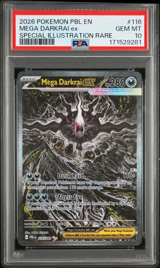 2026 POKEMON PBL EN-PITCH BLACK SPECIAL ILLUSTRATION RARE MEGA DARKRAI EX PSA 10