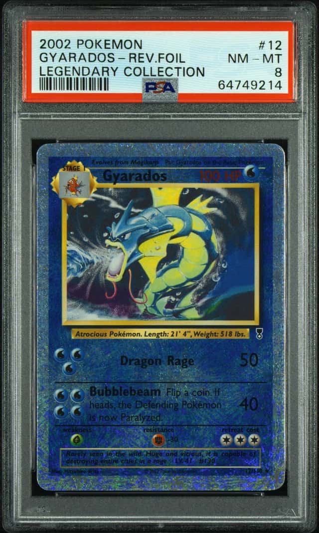 POKEMON GYARADOS-REV.FOIL 2002 LEGENDARY COLLECTION #12 PSA 8