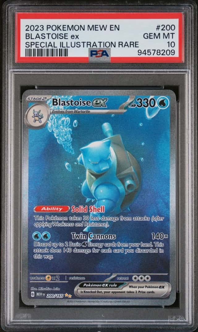 2023 POKEMON MEW EN-151 SPECIAL ILLUSTRATION RARE #200 BLASTOISE EX PSA 10