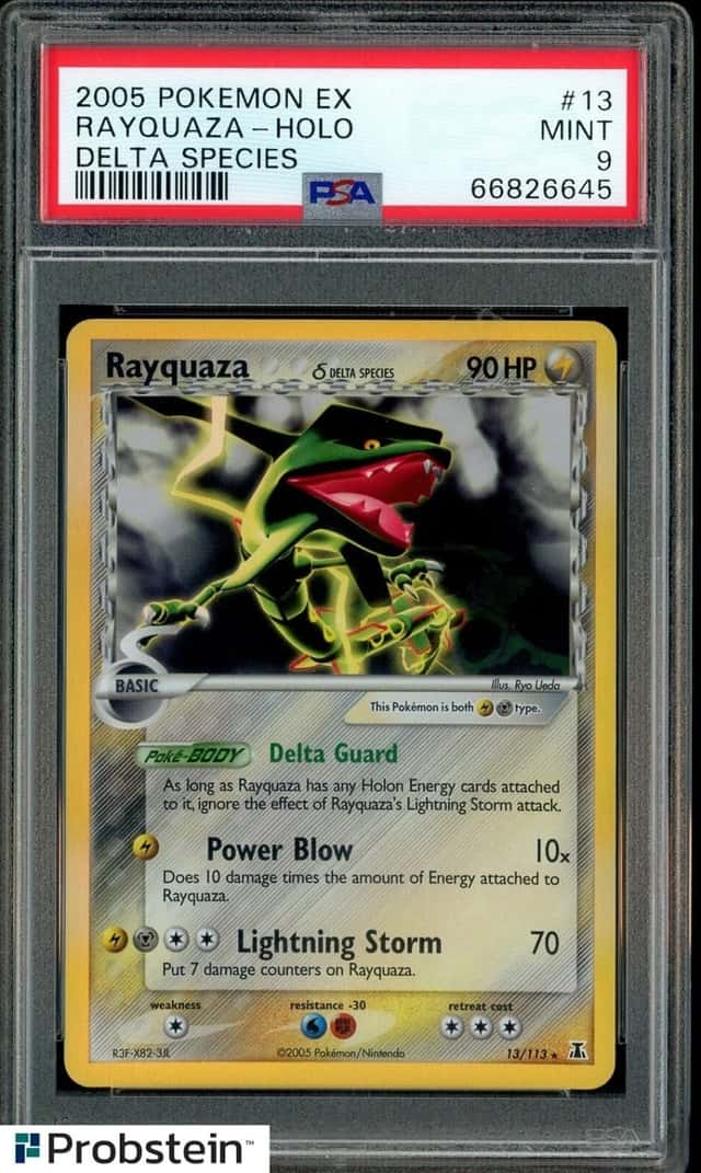 2005 POKEMON EX DELTA SPECIES #13 RAYQUAZA-HOLO PSA 9 MINT