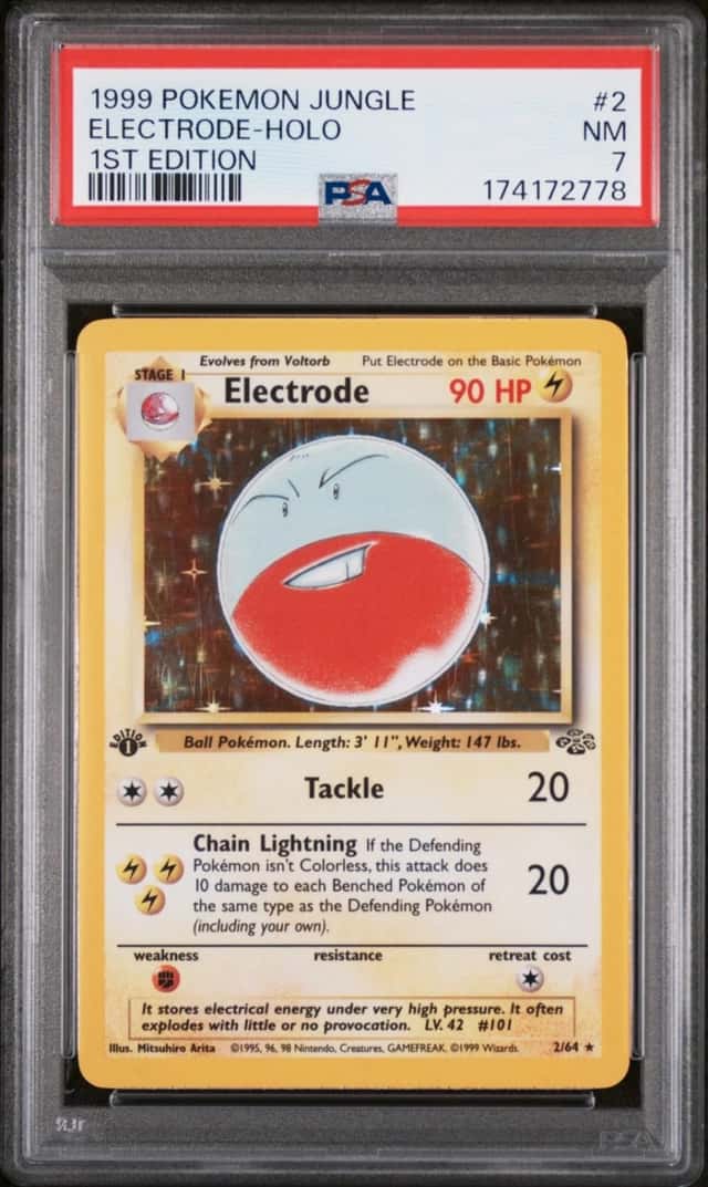 1999 POKEMON JUNGLE 1ST EDITION #2 ELECTRODE-HOLO PSA 7