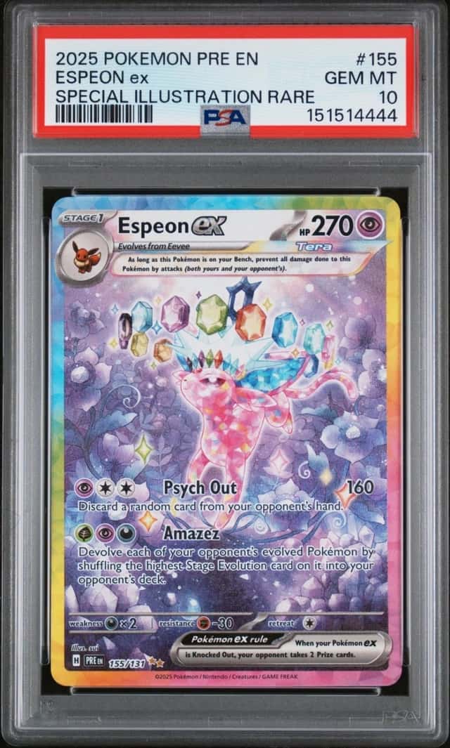 2025 POKEMON ESPEON ex SIR EN-PRISMATIC EVOLUTIONS #155 PSA 10
