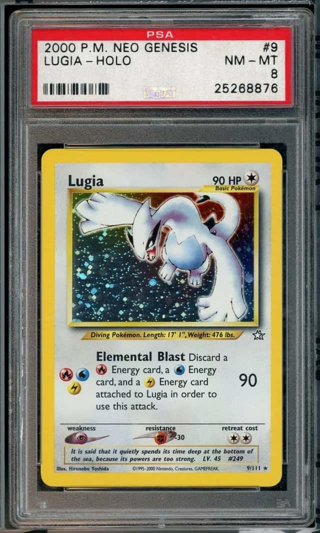 POKEMON LUGIA 2000 NEO GENESIS #9 HOLO PSA 8