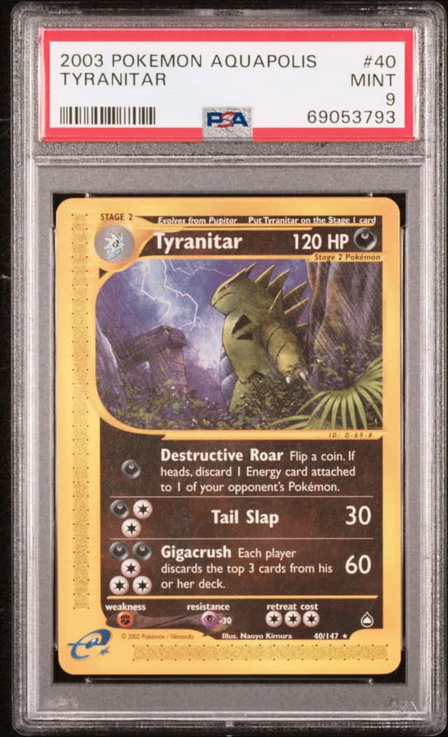 POKEMON TYRANITAR 2003 AQUAPOLIS #40 PSA 9