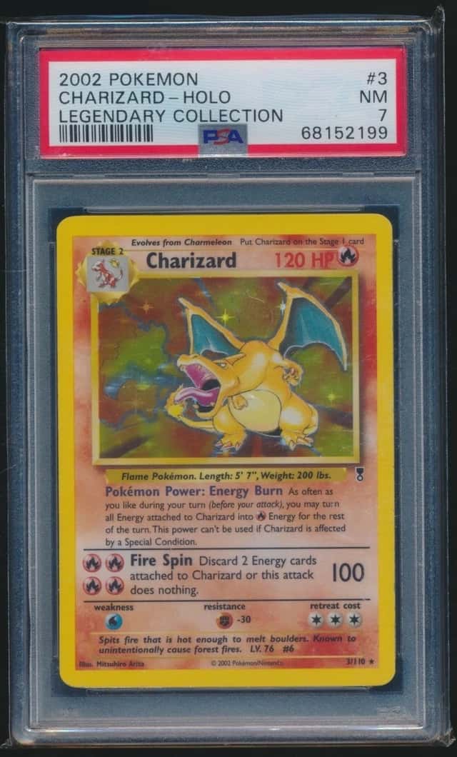 CHARIZARD 2002 POKEMON LEGENDARY COLLECTION HOLO RARE 3/110 GRADED PSA 7 NM
