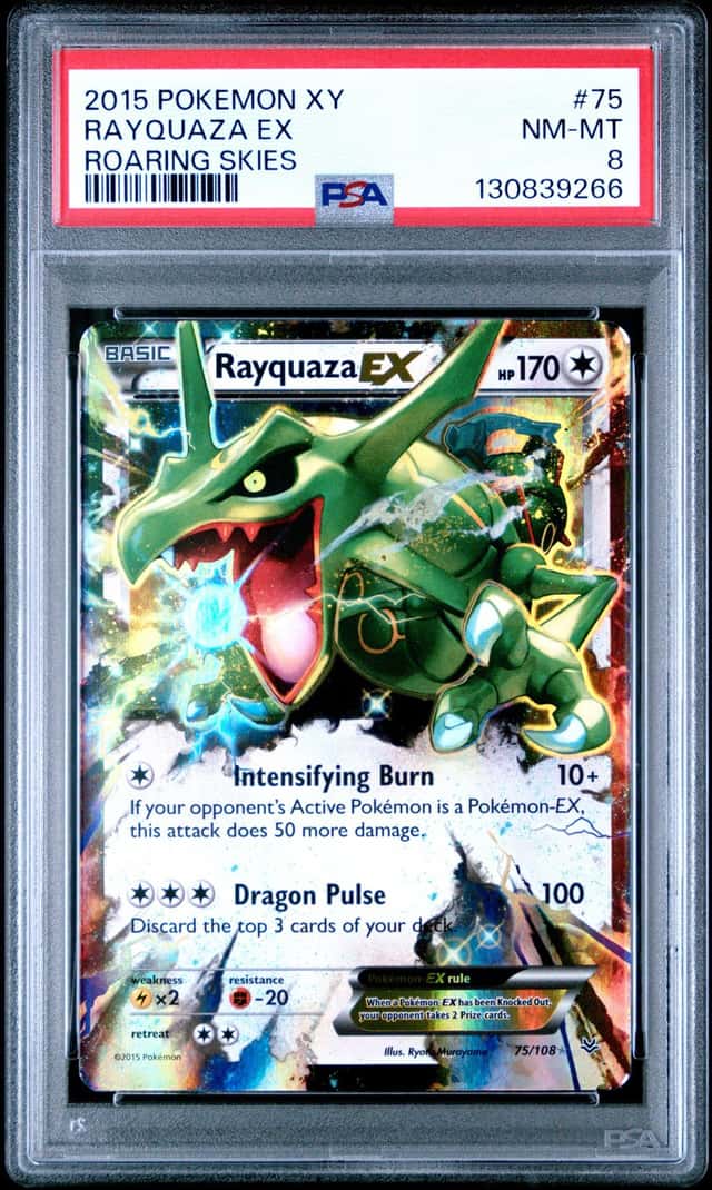 2015 Pokemon XY Roaring Skies #75 Rayquaza EX PSA 8 NM-MT