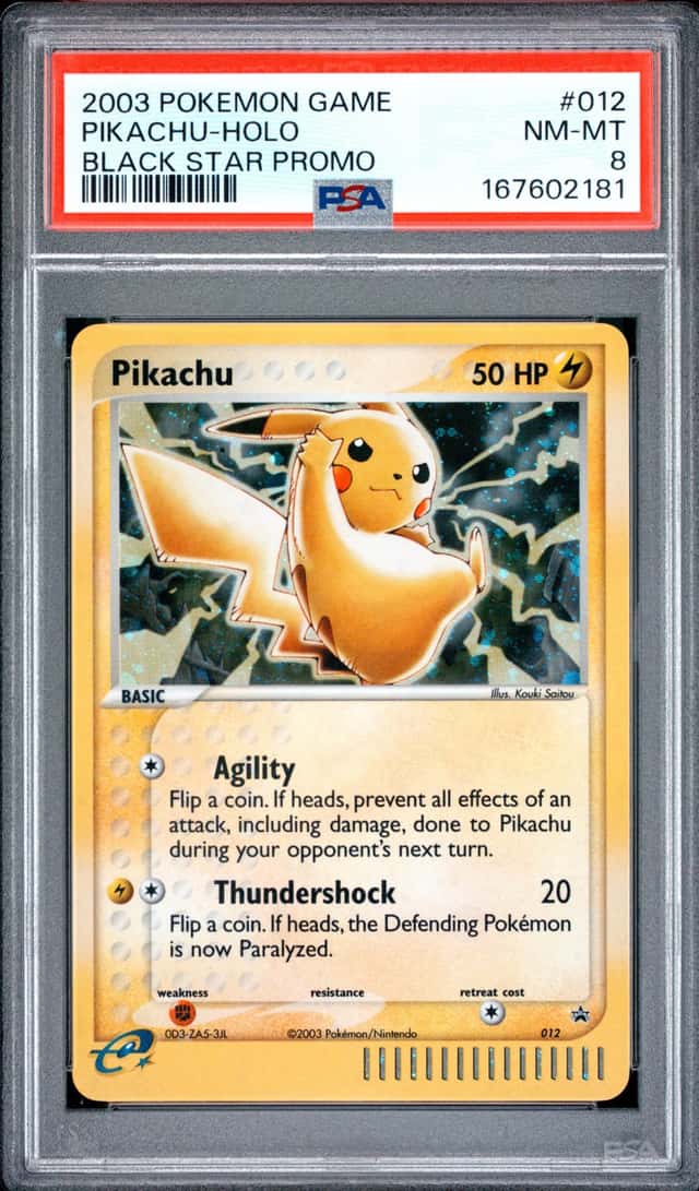 2003 POKEMON BLACK STAR PROMO #012 PIKACHU-HOLO PSA 8 NEW CERT