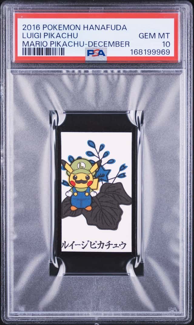 2016 POKEMON HANAFUDA MARIO PIKACHU DECEMBER LUIGI PIKACHU PSA 10