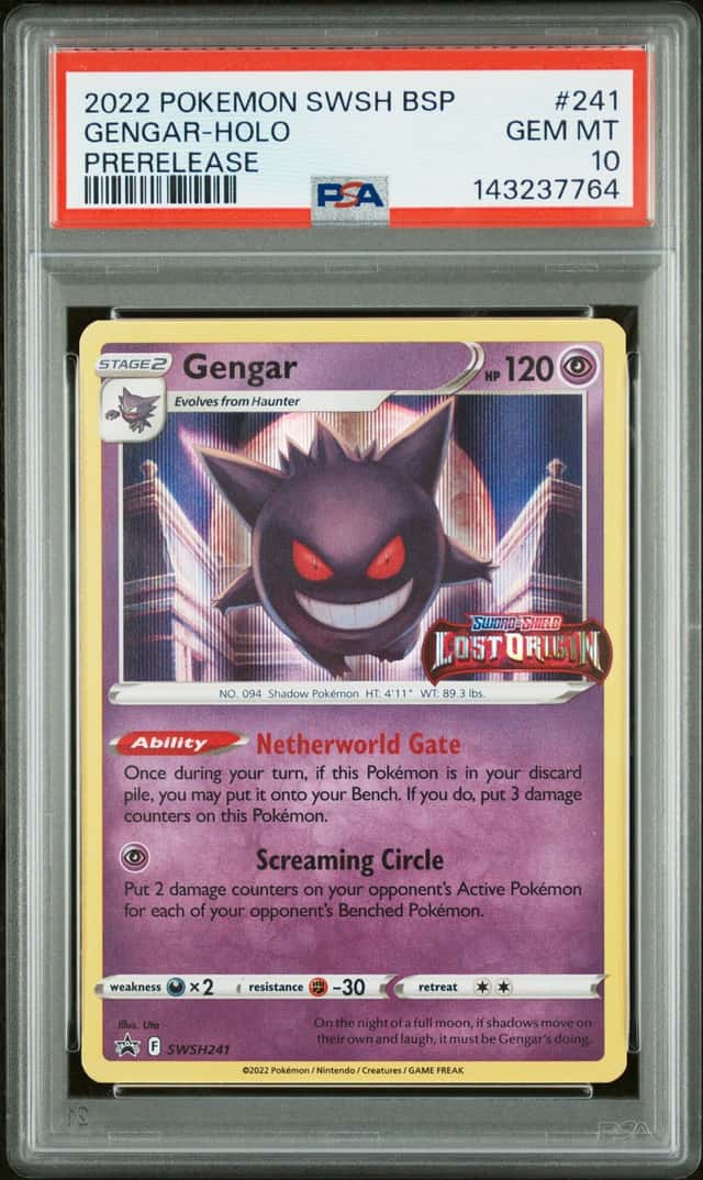 Gengar Holo #241 Lost Origin Prerelease STAMP 2022 Pokemon PSA 10