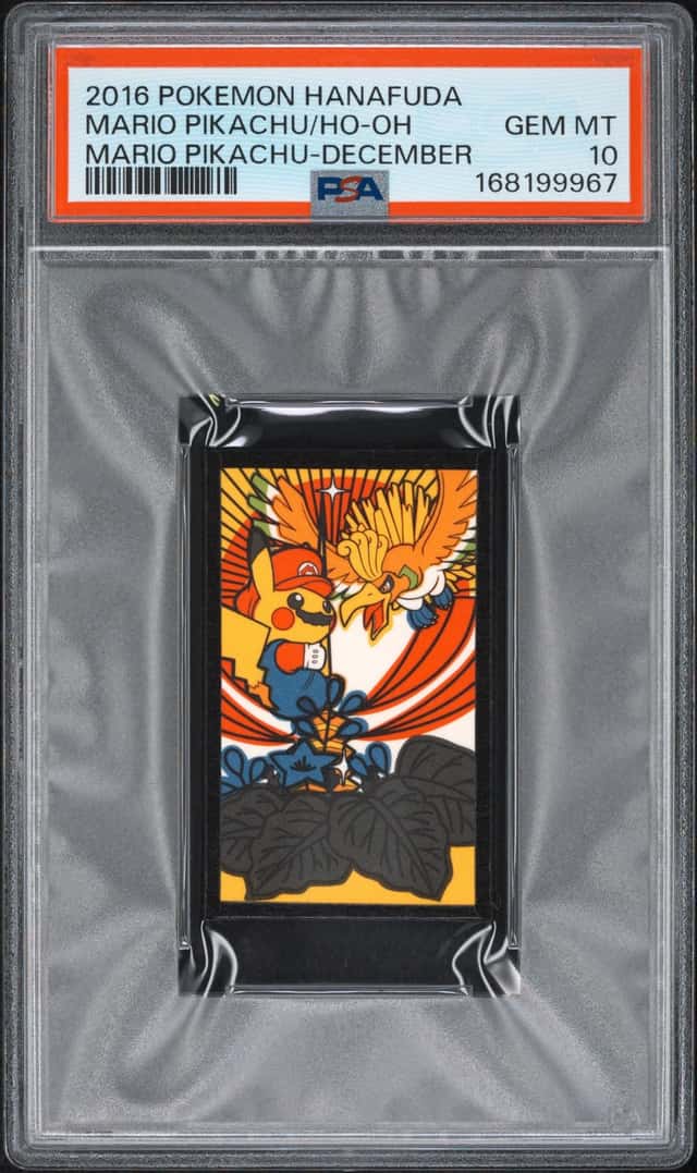 2016 POKEMON HANAFUDA MARIO PIKACHU DECEMBER HO-OH/MARIO PIKACHU PSA 10