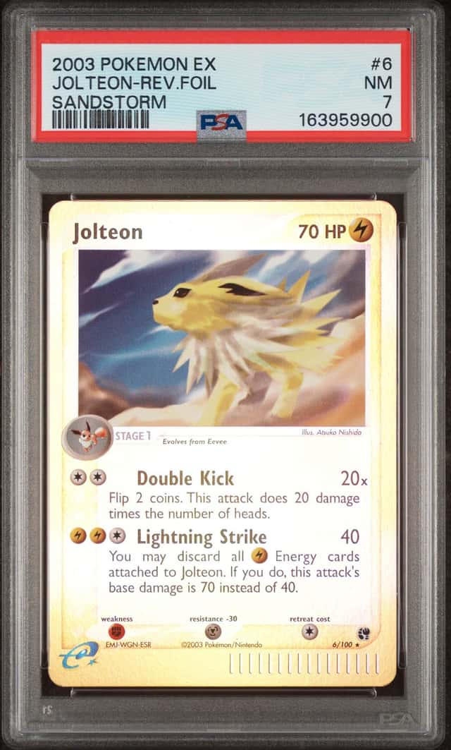 Pokemon 2003 EX Sandstorm Jolteon 6/100 Reverse Holo Rare Eng PSA Cert 163959900