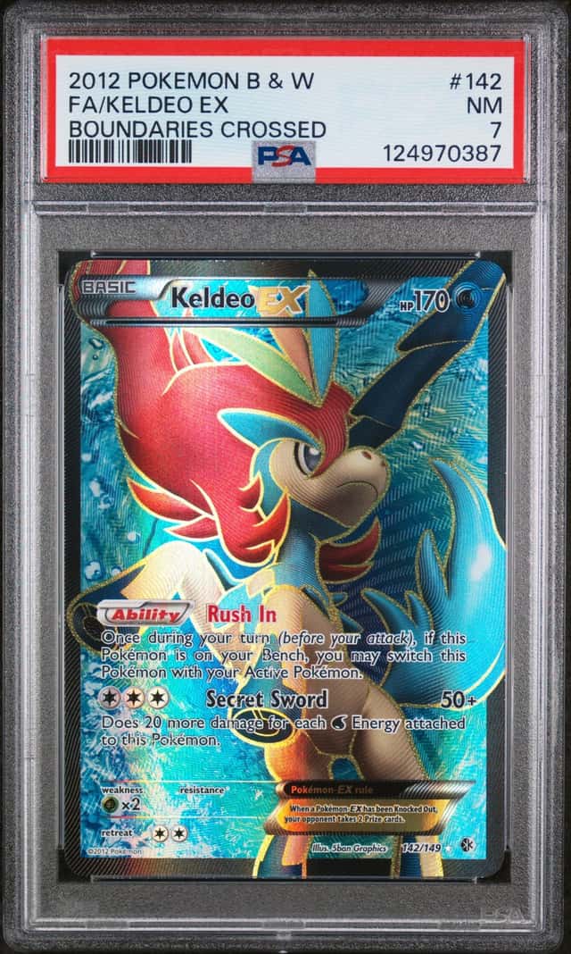 2012 Pokemon B & W Boundaries Crossed #142 FA Keldeo EX PSA 7 NM