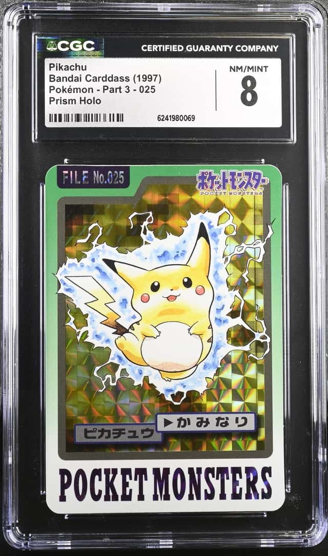 1997 Bandai Carddass Pokemon Part 3 Prism Holo Pikachu #025 CGC 8