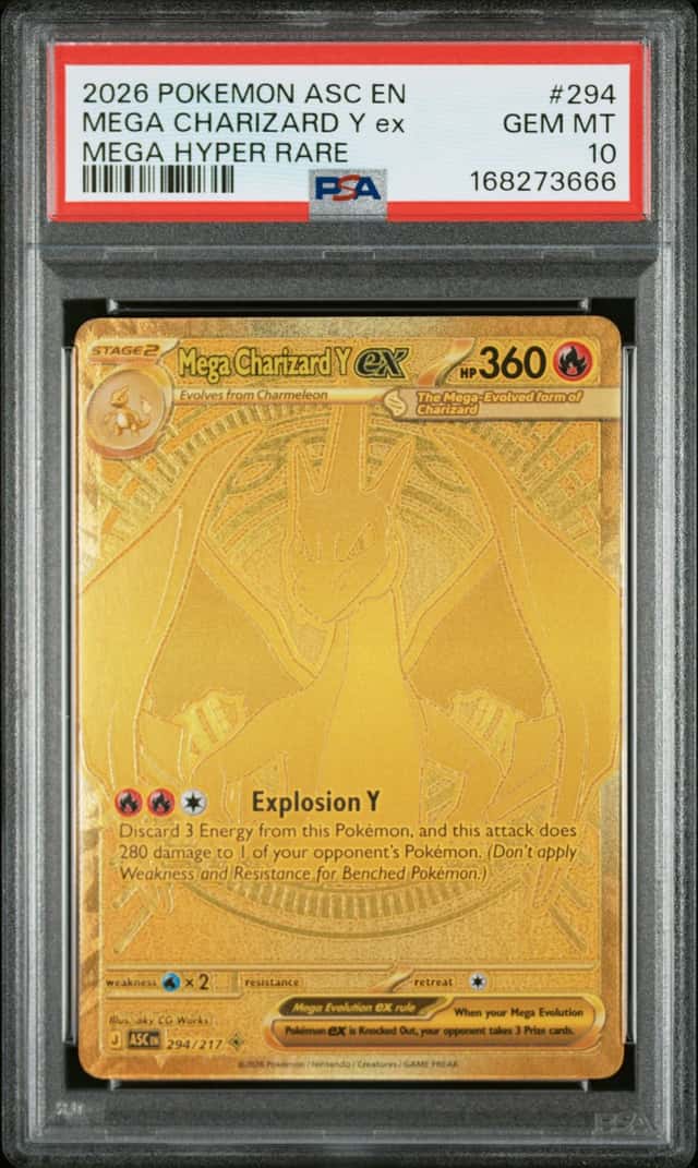 2026 Pokemon Ascended Heroes Mega Charizard Y ex Hyper Rare #294/217 PSA 10