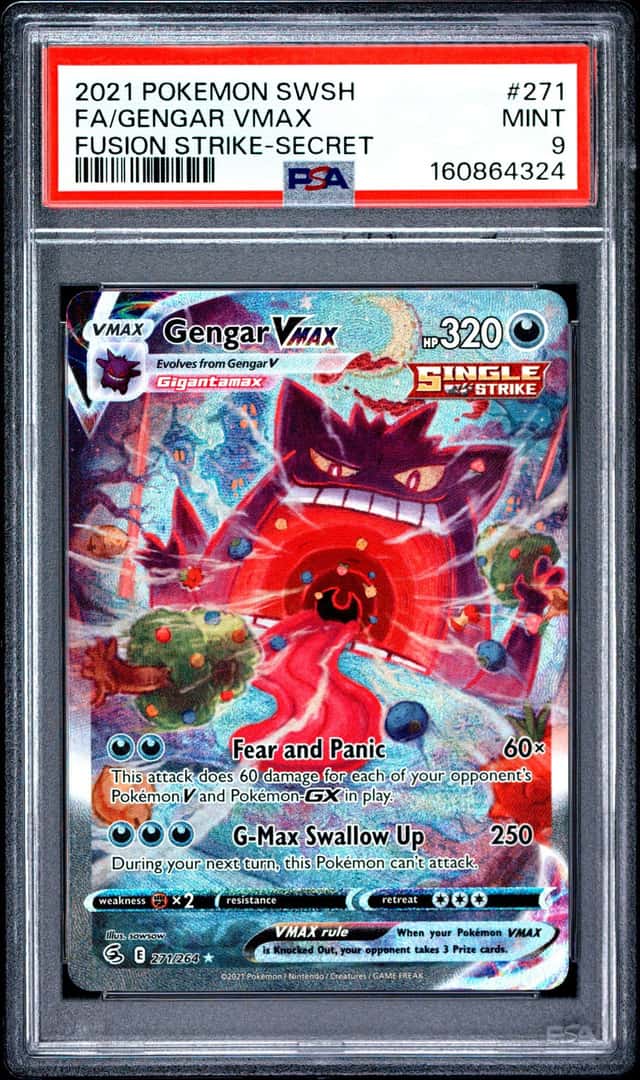 2021 Pokemon SWSH Fusion Strike Gengar VMAX #271/264 PSA 9
