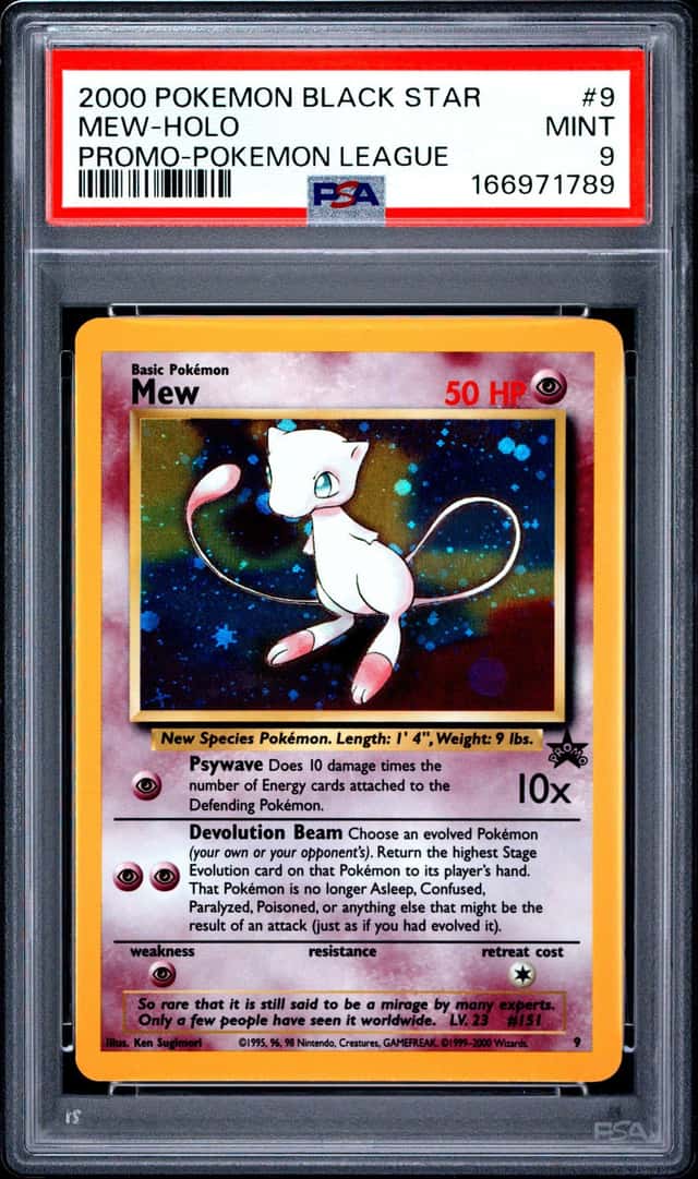 2000 POKEMON PROMO BLACK STAR POKEMON LEAGUE #9 MEW-HOLO PSA 9