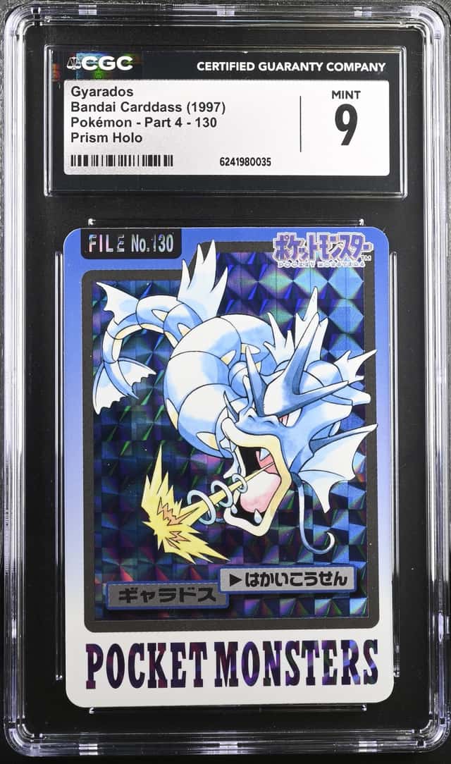 1997 Bandai Carddass Pokemon Part 4 Prism Holo Gyarados #130 CGC 9 MINT